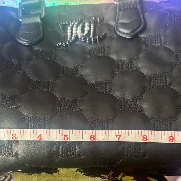 Juicy Couture Tie the Knot Black Liquorice Satchel /Crossbody Wallet Set - Picture 8 of 12